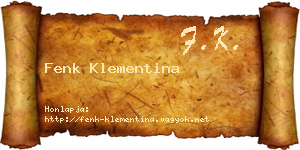 Fenk Klementina névjegykártya